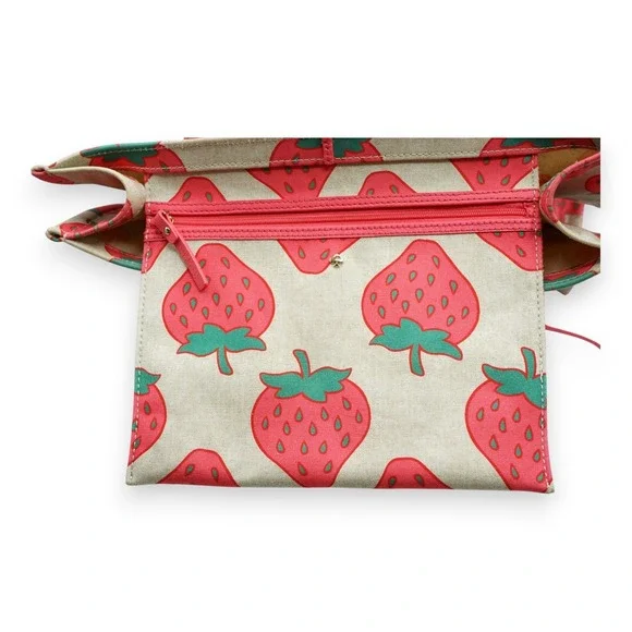 Kate‎ Spade STRAWBERRY MEGA SAM Canvas Tote Picnic with Wallet 14.5x 11x4.5
